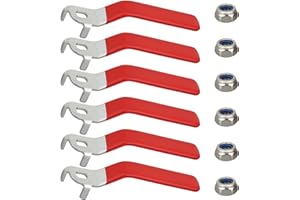 FADERR 6 Stück Hebelgriff für Kugelhahn, Edelstahl-Ventilgriff, Vierteldrehung, Griff mit Lochgröße 8 x 6 mm, für M8-Muttern Außenhahn, Ersatz-Reparaturschlauch-Lätzchen