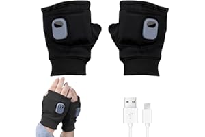 KEAGAN Guanti riscaldati senza dita ricaricabili, 3 posizioni, regolabili, USB, riscaldati, guanti riscaldati rapidi, scaldamani per uomini e donne, calore invernale per sport all'aria aperta