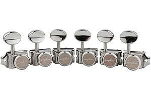 Guyker Vintage Guitar Lock String Tuners (6 for Right Handed) – Locking Tuning Key Pegs Machine Heads Replacement Parts for ST TL Style Electric, Folk or Acoustic Guitars – Nickel