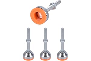 SPDYCESS 4 szt. Regulowane Nóżki do Mebli, M10*80mm*Ø40mm Dużej Wytrzymałości Stal Węglowa Stopka Poziomująca Nastawiacz Niwelator Buforowanie Protektor Podłogowy Redukcja Hałasu dla Maszyna Tabela