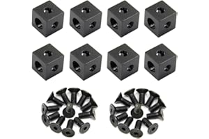 Befenybay 8 szt. czarna kostka wspornika narożnego (20 x 20 x 20 mm) do aluminiowego profilu wytłaczanego 6 mm serii 2020 (narożnik sześcienny - 8 szt.)