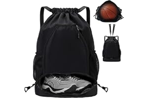 YOUYIKE Sac à Dos Cordon Grand, Sac à Dos de Tennis Pouvant Contenir Deux Raquettes, Avec Compartiment de Fond, Sacs à Dos de Sport Avec Poche Intérieure, Poche Extérieure, pour Homme Femme