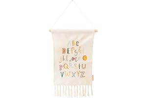 Papierdrachen Wall Decoration for Boys and Girls - Fabric Decoration for Children's Room - Boho Tapestry - Wall Hanging with Alphabet - Set 1