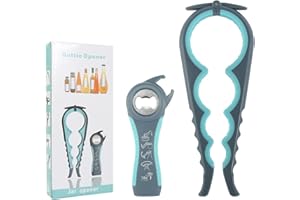 FASBET Multifunktions Flaschenöffner für Alle Dosen und Gläsern, Flaschenöffner für Senioren Papa Schraubdeckelöffner Glasöffner Deckelöffner Dosenöffner Manuell Flaschen öffner für Schraubgläser Praktisch