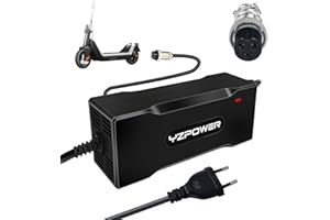YZPOWER Chargeur De Batterie 42V 2A, Trottinette Electrique Chargeur 36V Li-ION Lithium GX16 (1+3-) 3 Broches Inline 12mm Connecteur, Chargeur De Hoverboard 36 V