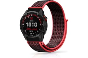 Niboow QuickFit 26mm Armband für Garmin Epix 2 Pro 51mm, Nylon Klettverschluss Uhrenarmbänder für Garmin Fenix 7X Pro Solar/Fenix 7X/6X GPS/6X Pro/6X Sapphire GPS/5X Sapphire/5X GPS - Rot/Schwarz