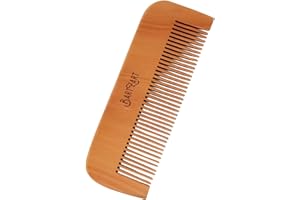 BARTZART SHABO BartZart Bartkamm aus Pfirsichbaum-Holz I Der Bart Kamm entwirrt und entknotet schonend Deinen Bart I Die perfekte Ergänzung zu deiner Bartpflege