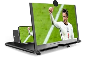 AiMeiteng Bildschirmlupe für Handy 20 Zoll, HD Handy bildschirmlupe, Anti-blaulicht 3D Handy vergrößerungs Bildschirm für das Ansehen von Filmvideos(Schwarz)