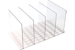 MOUYAT 41.5 x 23.9 x 20cm Closet Shelf Dividers, Adjustable Acrylic Handbag Storage Dividers, Transparent Wardrobe Shelf Separators for Bedroom Kitchen Cabinets Shelf Storage
