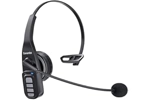 Conambo Bluetooth-Headset 5.0 mit Mikrofon Geräuschunterdrückung Kabelloses Phone Headset 22Hrs Gesprächszeit Mute-Taste für Handy iPhone Android/ Autofahren /Business Büro/ Online Klasse