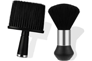 YEENANO Barbiere Collo Spazzola,2 Pezzi Pennelli da Parrucchiere,Nero Pennello Parrucchiere Pennelli per Collo,Spazzola per Spolverare Il Collo del Barbiere Pennello per Spazzola Pulizia Collo Capelli