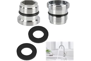 VXIWSCY Adapter do kranu M18.5-M22, kompatybilny z filtry wody GROHE, Neoperl, TJ i BRITA, mosiądz chromowany, 2 sztuki