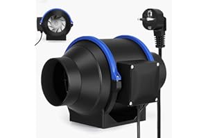 Trsaow 100 mm Estrattore Aria, Ventilatore Silenzioso A Condotto Del Fumo, Ventilatore Canale Online Regolabile, Per Bagno, Ufficio, Fabbrica E Macchine Per Incisione Laser