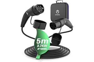 ‎EVEEL EVEEL® Typ 2 Ladekabel 3.7kW 5M | Ladekabel Elektroauto Typ 2 16A 1 Phasig | Ladekabel Auto Typ 2 auf Typ 2 | kompatibel mit e-Golf, ioniq PHEV, Volvo xc60, 530e, Golf GTE