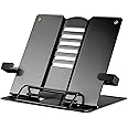 FRENYEAR Metal Book Stand | Portable Cookbook Holder, Adjustable Recipes Organizer | Foldable Reading Study Accessories (Multicolor)