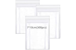 ‎HURUIRUI huruirui 7x10cm Druckverschlussbeutel, 300Stück zip beutel Wiederverschließbare Durchsichtige Plastikbeutel Klein Verschlussbeutel Zipper Beutel Set Kleine Wasserdichter 100μm