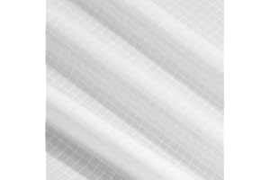 9KM DWLIFE Tessuto in nylon Ripstop impermeabile 40D, 158,8 g, rivestimento in PU, resistente agli strappi, per esterni, tenda da aquilone, materiale (bianco, 2 metri (200 cm x 152 cm)