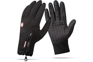 BXT Touchsceen Gants isolants en polaire thermique coupe-vent résistants à la neige Gants chauds pour sports d'hiver, ski, snowboard, équitation, moto, vélo, randonnée, camping, conduite