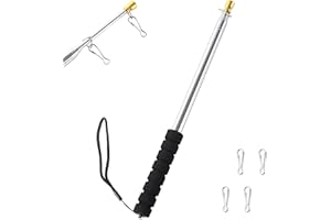 Difounmas 3 Meter Teleskop Fahnenmast Set,Handheld teleskop fahnenmast, Blau teleskopstab Fahnenstange Ausziehbar mit 4 Stücke Karabinerhaken,für Reiseleiter Camping Lehrer Ausflüge Wettbewerbe