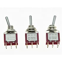 Interruttore DPDT 3 Vie ON-OFF-ON Per Chitarra O Amplificatore – Filettato 15/32