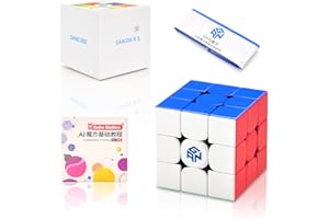 ACCXFEK GAN 356 R S,3x3x3 Speed Cube GES V3 System,Easy Turning 3D Puzzle Cube Games Toy Gift for Kids Adults