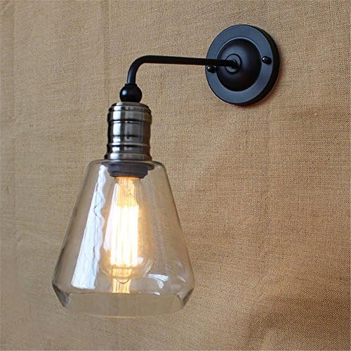 DengWu Pendant Lights Chandeliers Ceiling Lights Country style transparent glass door industrial retro creative coffee shop bar wall lamp, diameter 155mm * length 230mm