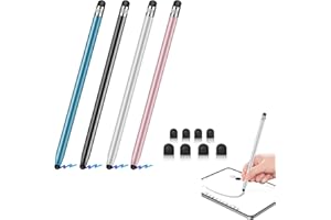 MHDUYEG Lápiz para Tablet para Todas Las Tabletas Lápiz Optico para Pantalla Táctil Lápiz Optico para Tabletas Negro Plateado Azul Cielo lápiz De Goma Universal para iOS Android iPad Paquete De 4