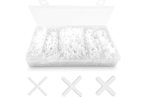 BOLOEST 1000pcs Tile Spacers 2 mm 3 mm 5 mm Plastic Cross Shaped Tile Spacers, White