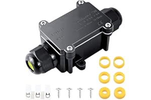 Elezenioc IP68 Wasserdichte Abzweigdose, 2 Wege M20 Verteilerdose Außen Wasserdicht für 5-15 mm Externe Elektrische Stromkabelboxen, Kabelverbinder für den Außenbereich Anschlussdose, Schwarz