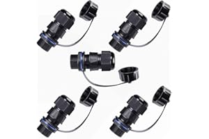 PENGLIN 5 pezzi pannello montaggio RJ45 spina impermeabile Cat5/5e/6 Ethernet LAN cavo accoppiamento con copertura impermeabile/tappo antipolvere per rete esterna