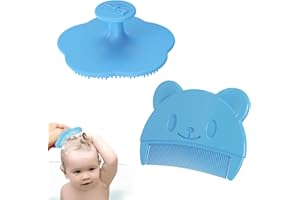 PCSFOE 2 Stück Schorfkamm Baby,Milchschorf Kamm,Milchschorf Baby Entfernen,Kopfgneis Entfernen Kind,Silikon Kopfhaut Massagebürste Kind Haarkamm Für Kind Geeignet Für Neugeborene Kind
