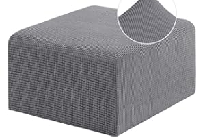 HOOWARM Elástica Funda Otomana Terciopelo Funda De Puff Redonda/Cuadrados Funda Reposapies Polvo Retirable Lavable Funda De Reposapiés Cubierta Taburete Ottoman Cover para Sala (Color : A4, Size : 60-76cm/2