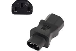 YAODHAOD Adapter kabla zasilającego IEC320 C13 na C8, C13 3-biegunowe gniazdo na C8 2-biegunowy adapter wtyczki konwertera, AC 10A 250V (IEC 320 C13 do C8)