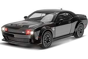 Compatible 1/24 Scale Dodge Challenger SRT Die-Cast Model Car, Pull Back Toy for Collectors & Kids, Ideal Birthday Gift & Decoration