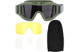 SyangKaitian Occhiali Tattici d'Assalto, Occhiali Militari Occhiali di Sicurezza Occhiali Softair Occhiali Militari per la Protezione degli Occhi, Occhiali Airsoft Paintball Sci Antipolvere Antiappann