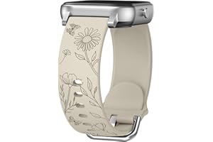 Supore Bransoletka z grawerunkiem kwiatowym, do A mazfit GTS 4/4 Mini, 20 mm Butterfly, silikonowa bransoletka do A mazfit GTS 3/3 Mini/GTS 2/2 Mini, damska bransoletka sportowa do Bip 3/Bip 3 Pro/Bip