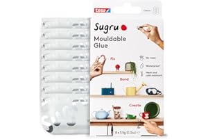 Colla modellabile Sugru di tesa, adesivo forte per tutti gli usi, confezione da 8 (8 x 3.5 g) in bianco