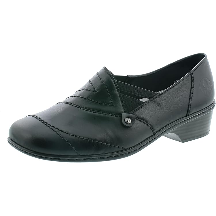 Rieker 45913 Slip-On Sneakers voor dames, lage schoenen, zwart, 38 EU