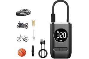 Supfoto Tire Inflator Portable Air Compressor,150PSI Cordless Air Pump for Car Tires with 4000mAh Battery Dual Power Electric Tire Pump, Motorcycle Ball Bike Tire Pump, Car Accessories