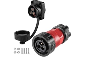 CNLINKO Connettore stagni a 3 PIN YM-20, Connettore circolare IP68, Connettore di aviazione a innesto rapido, Connettore saldabile con guscio in plastica PBT, Prolunga maschio-femmina M20 (3 PIN)