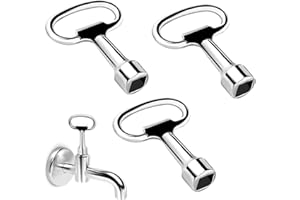Floepx 3 Stück Vierkantschlüssel Wasserhahn 8mm, Metall Dreieck Steckschlüssel Heizkörper Entlüftungsschlüssel Schlüssel zum Entlüften 13x8x8mm für Elektrokasten Gas Wasser Stromzähler Box Schrank