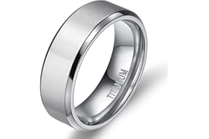 Zakk Anillos de titanio para mujer y hombre, mate, cepillados, anillos de compromiso 4mm 6mm 8 mm 10mm