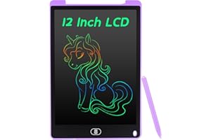 Coolzon Tavoletta Grafica LCD Scrittura Colorato 12 Pollice, Elettronica Lavagna Cancellabile da Disegno con Penna, Portatile Lavagnetta per Bambini Digitale Ewriter con Pulsante Elimina, Viola Scuro