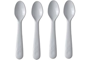 CARIBOU LIVING Children Kids Baby Toddler Cutlery Set IKEA Kalas Replacements 4pcs Grey Spoons BPA Free