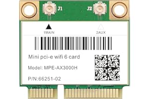 TEDAY Mini PCIE WiFi 6 Bluetooth 5.0 MPE-AX3000 Carte Wifi sans fil double bande 3000 Mbps Half Mini PCI-E réseau Wlan Wi-Fi 802.11 ax/ac 2,4 GHz/5 GHz Adaptateur