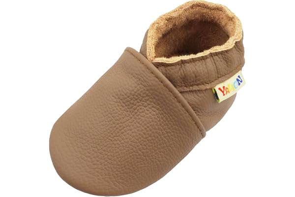 YALION Chaussons Cuir Souple Bébé Fille Garçon Antidérapante Chaussures Premiers Pas pour Enfant