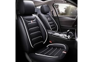 MONREBO Car Seat Covers Universal Fit for Most Sedan SUV Truck, Full Coverage Seat Cover Front Rear Seat Protector,Fit for Accord Civic Toyota Tacoma Camry,Black White