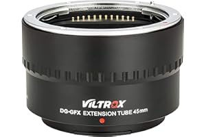 ‎VILTROX VILTROX DG-GFX rura przedłużająca do makro, 45 mm, autofokus, AF, makro, pierścień adapterowy, kompatybilna z obiektywem Fuji G-Mount w średnim formacie i kamerą G-Mount, Fujifilm GFX 50S/50R