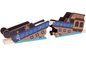 Bigjigs Rail, Wooden Shipwreck Bridge, Wooden Toys, Bigjigs Train Accessories, Pirate Toys, Pirate Ship, Train Toys, Wooden Train Sets, Wooden Toys For 3 4 5 Year Olds
