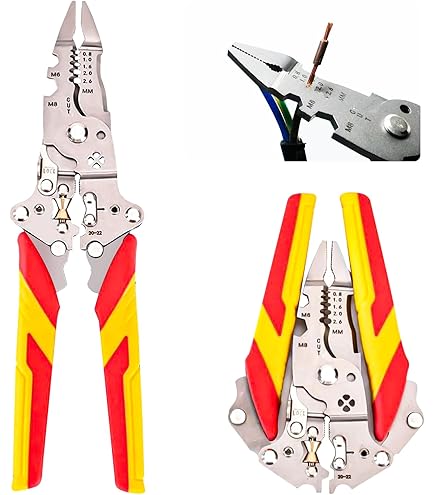 Lyreh Pince à Dénuder Pliable, Pince Dénuder Multifonctionnelle Acier